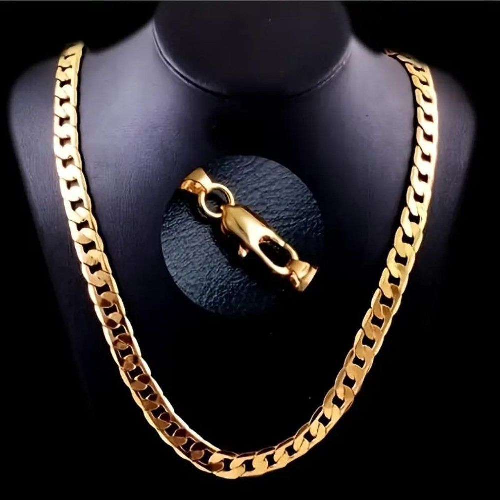2pcs/set Necklace + Bracelet Fashion Luxury Men & Women Fashion Necklace 6mm